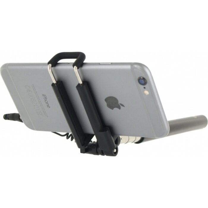Mobilize Mobilize Wired Selfie Stick - Universele Uitschuifbare Selfiestick - Zwart
