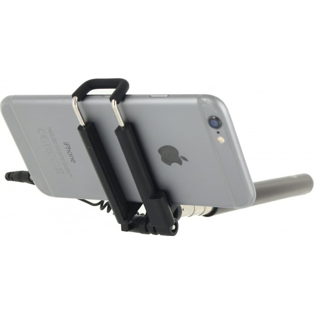Mobilize Mobilize Wired Selfie Stick - Universele Uitschuifbare Selfiestick - Zwart