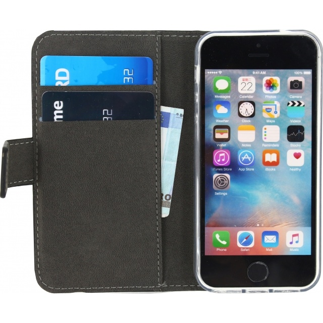 Mobilize Mobilize Classic Gelly Wallet Case Apple iPhone 5/5S/SE (2016) - Zwart, foto 3 van 6