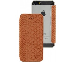 Mobilize Mobilize Slim Gelly Booklet iPhone 5/5S/SE - Soft Snake Apricot