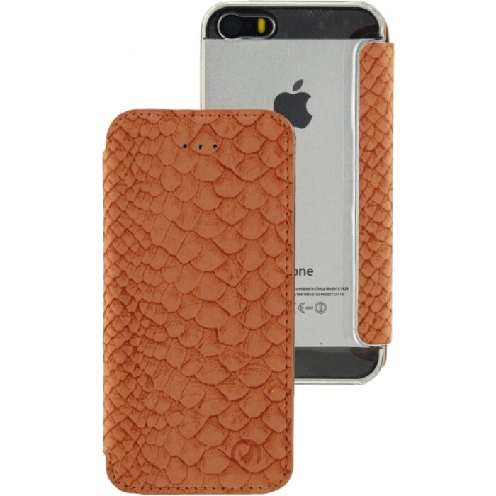 Mobilize Mobilize Slim Gelly Booklet iPhone 5/5S/SE - Soft Snake Apricot