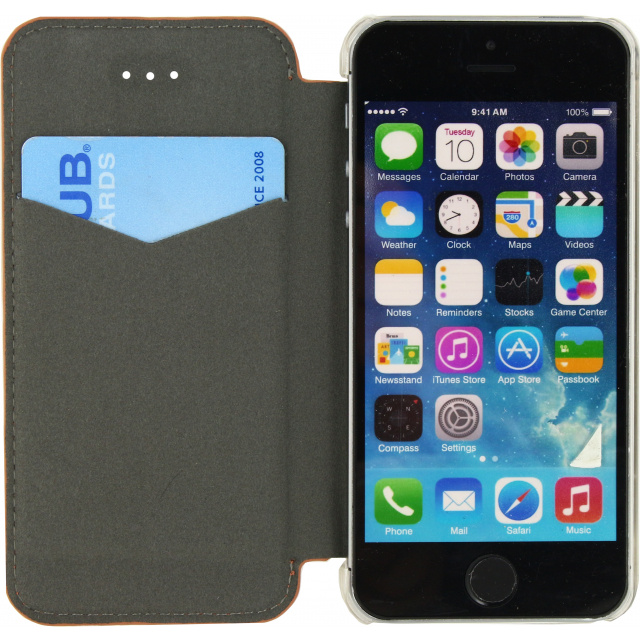 Mobilize Mobilize Slim Gelly Booklet iPhone 5/5S/SE - Soft Snake Apricot