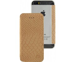 Mobilize Mobilize Slim Gelly Booklet iPhone 5/5S/SE - Soft Snake Creamy Rose