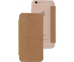 Mobilize Mobilize Slim Gelly Booklet iPhone 6/6S - Soft Snake Creamy Rose