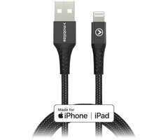 Mobilize Mobilize Strong Nylon USB naar Apple Lightning Kabel - 2m - 12W - Zwart