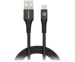 Mobilize Mobilize Strong Nylon USB naar USB-C Kabel - 2m - 15W - Zwart