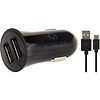 Mobilize Mobilize Dual USB Autolader 12W (2.4A) + USB-C Kabel - Zwart
