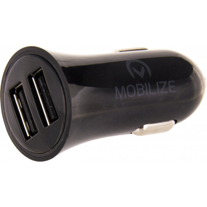 Mobilize Mobilize Dual USB Autolader 12W (2.4A) + 1m USB-C Kabel - Zwart