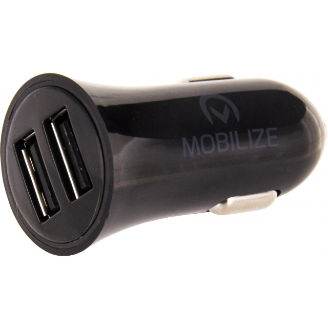 Mobilize Mobilize Dual USB Autolader 12W (2.4A) + USB-C Kabel - Zwart, foto 2 van 5