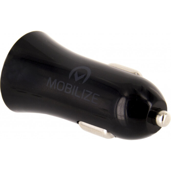 Mobilize Mobilize Dual USB Autolader 12W (2.4A) + 1m USB-C Kabel - Zwart