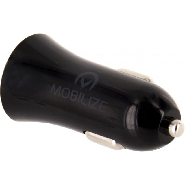 Mobilize Mobilize Dual USB Autolader 12W (2.4A) + 1m USB-C Kabel - Zwart