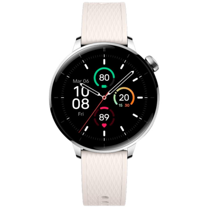 OnePlus OnePlus Watch 3 43mm Zilver (Witte Rubberen Band)