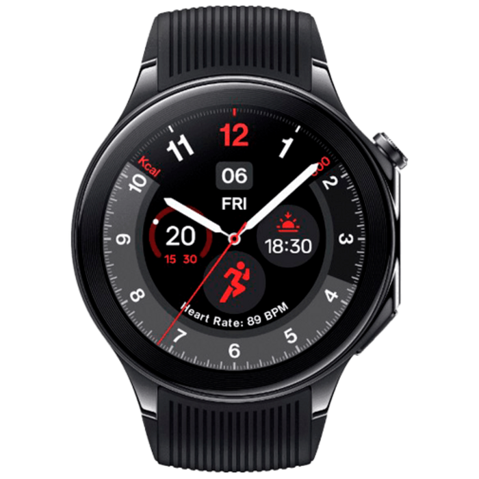 OnePlus OnePlus Watch 2 Smartwatch - Zwart (Zwarte Rubberen Band)