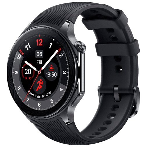 OnePlus OnePlus Watch 2 Smartwatch - Zwart (Zwarte Rubberen Band)