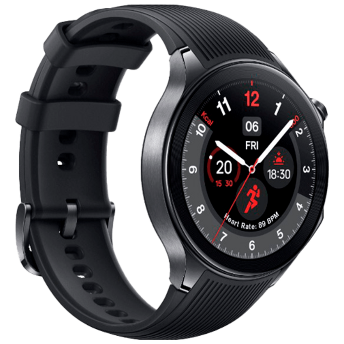 OnePlus OnePlus Watch 2 Smartwatch - Zwart (Zwarte Rubberen Band)