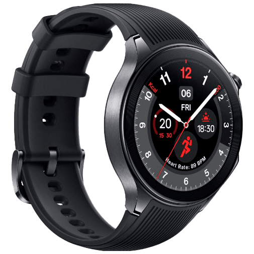OnePlus OnePlus Watch 2 Smartwatch - Zwart (Zwarte Rubberen Band)