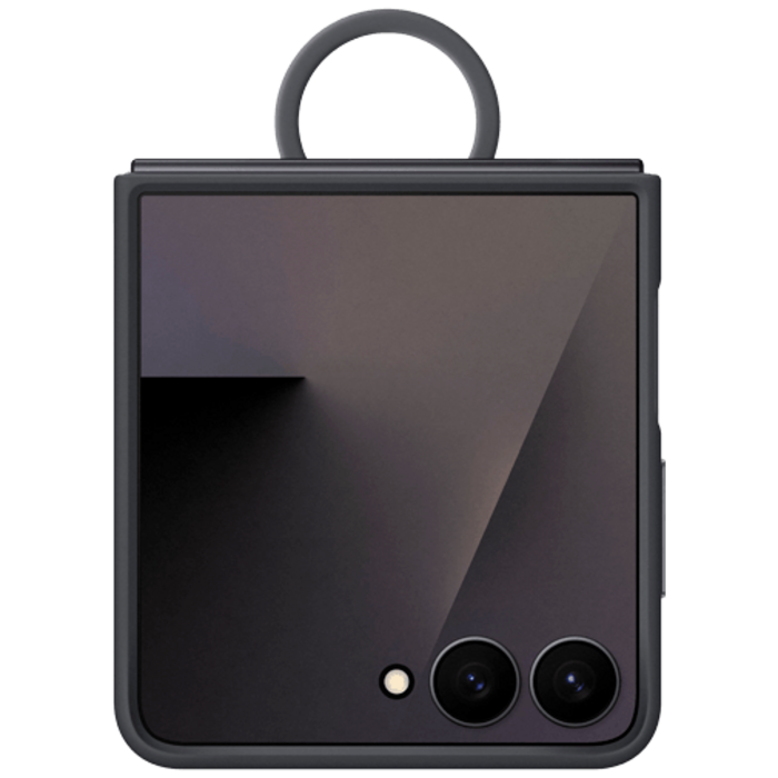 Samsung Samsung Galaxy Z Flip 7 Siliconen Back Cover met Ring Zwart