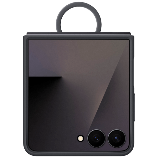 Samsung Samsung Galaxy Z Flip 7 Siliconen Back Cover met Ring Zwart