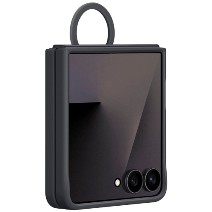 Samsung Samsung Galaxy Z Flip 7 Siliconen Back Cover met Ring Zwart