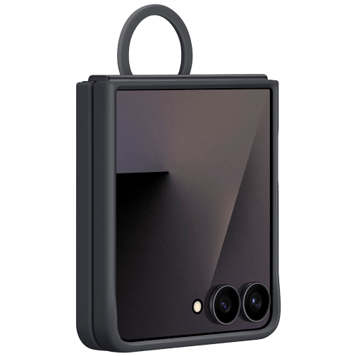 Samsung Samsung Galaxy Z Flip 7 Siliconen Back Cover met Ring Zwart
