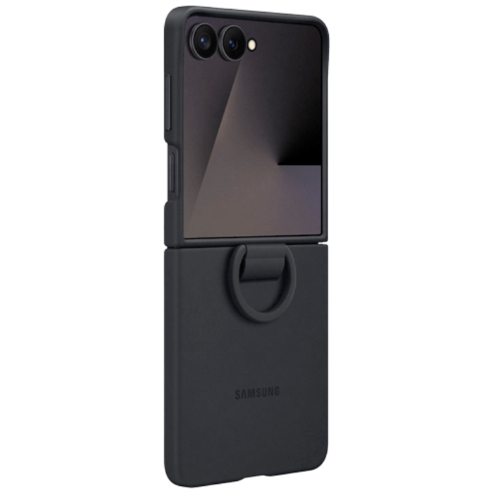 Samsung Samsung Galaxy Z Flip 7 Siliconen Back Cover met Ring Zwart