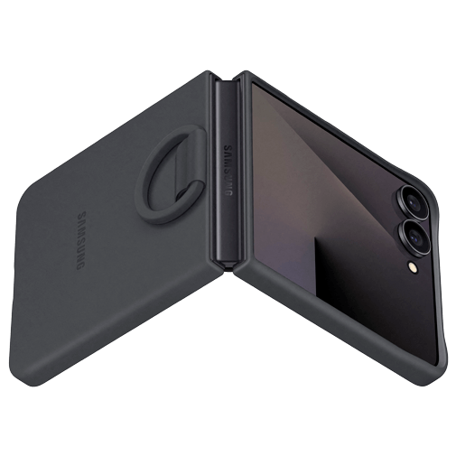 Samsung Samsung Galaxy Z Flip 7 Siliconen Back Cover met Ring Zwart