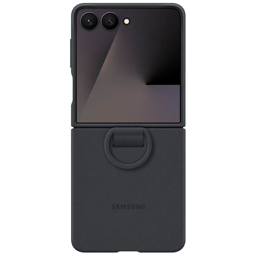 Samsung Samsung Galaxy Z Flip 7 Siliconen Back Cover met Ring Zwart