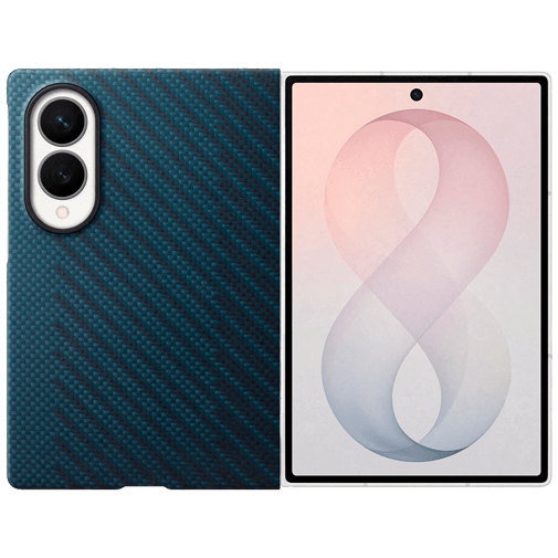 Samsung Samsung Galaxy Z Fold 8 Carbon Back Cover Blauw Magnetisch