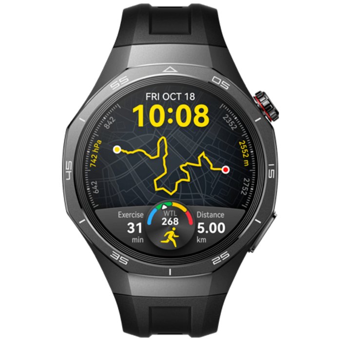 Huawei Huawei Watch GT 5 Pro 46mm Smartwatch - Zwart (Zwarte Rubberen Band)