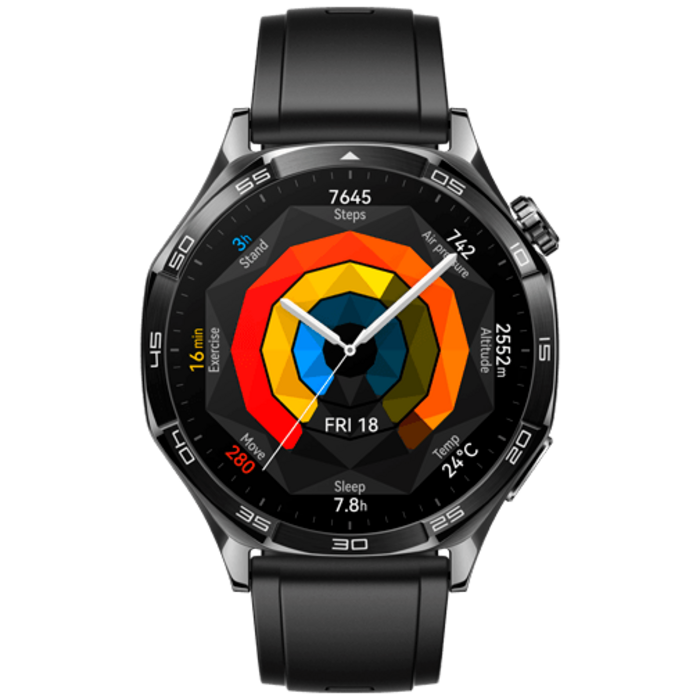 Huawei Huawei Watch GT 5 46mm Zwart (Zwarte Rubberen Band)