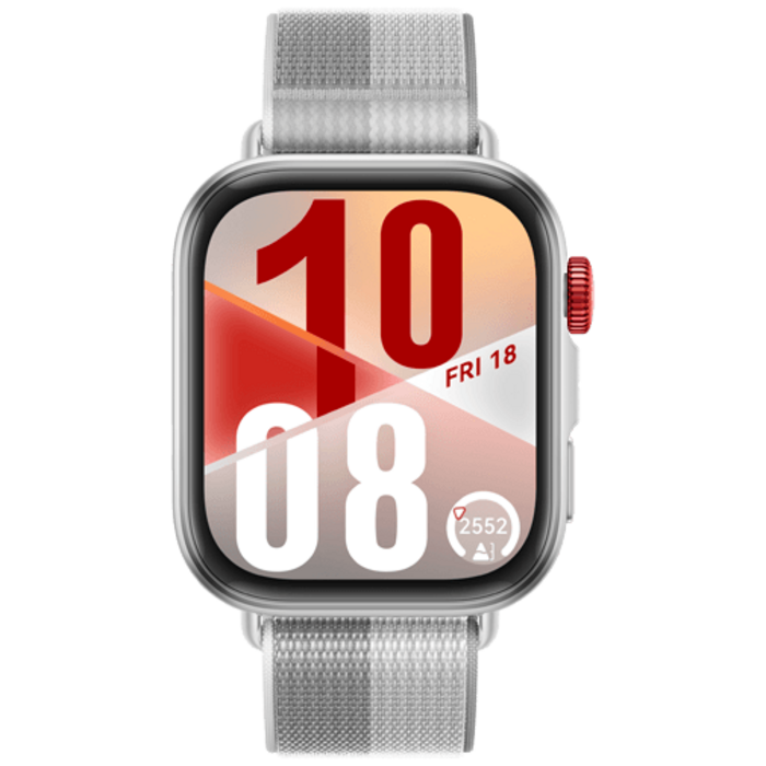 Huawei Huawei Watch Fit 4 Zilver - Grijze Nylon Band