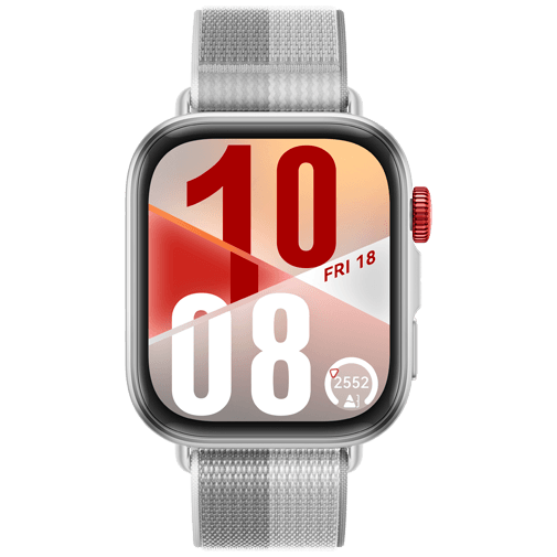 Huawei Huawei Watch Fit 4 Zilver - Grijze Nylon Band
