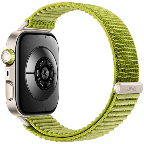 Huawei Huawei Watch Fit 4 Pro Goud - Met Groene Nylon Band