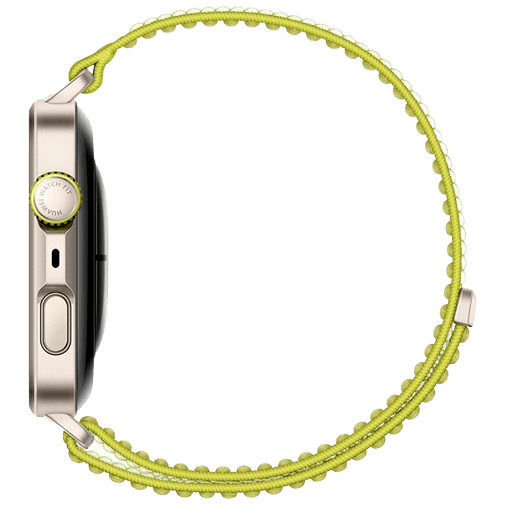 Huawei Huawei Watch Fit 4 Pro Goud - Met Groene Nylon Band