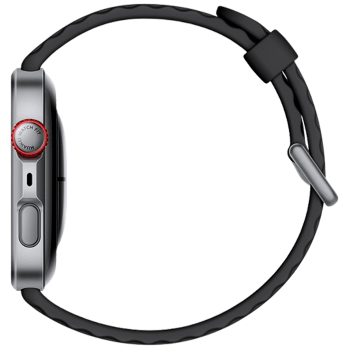 Huawei Huawei Watch Fit 4 Pro Smartwatch - Grijs (Zwarte Rubberen Band)