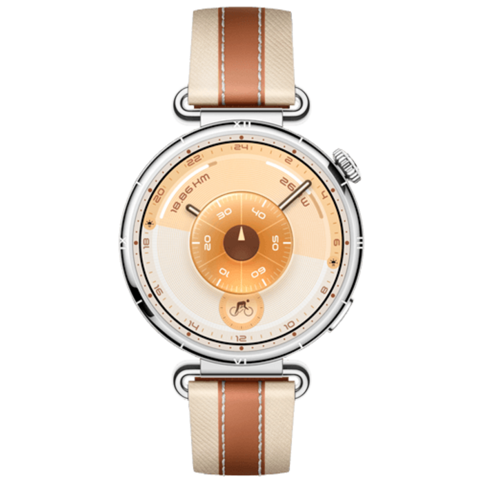 Huawei Huawei Watch GT 6 41mm Smartwatch Zilver - Bruine Lederen Band