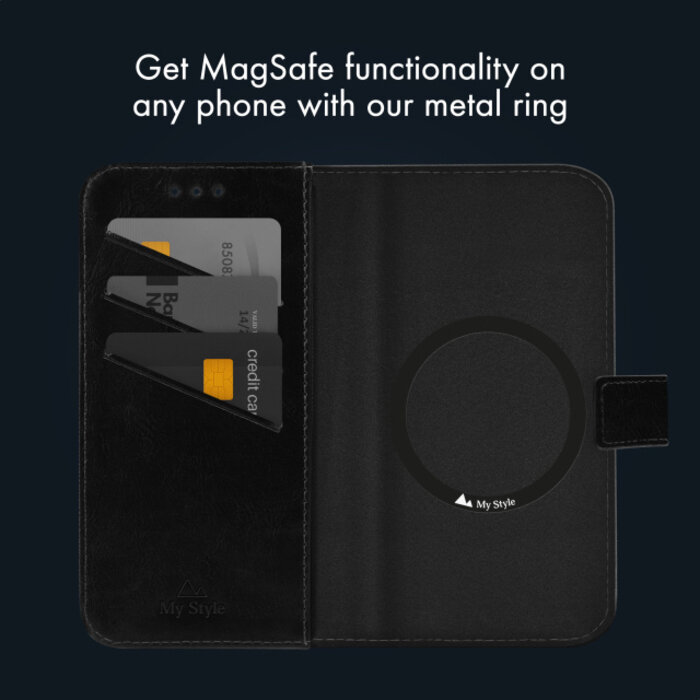 My Style My Style Universele MagSafe Wallet - Zwart (tot 6.3 inch)