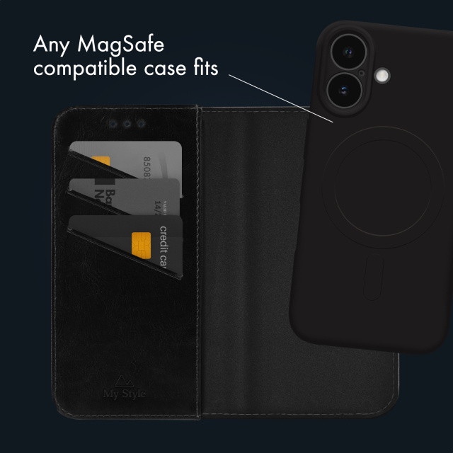 My Style My Style Universele MagSafe Wallet - Zwart (tot 6.3 inch)