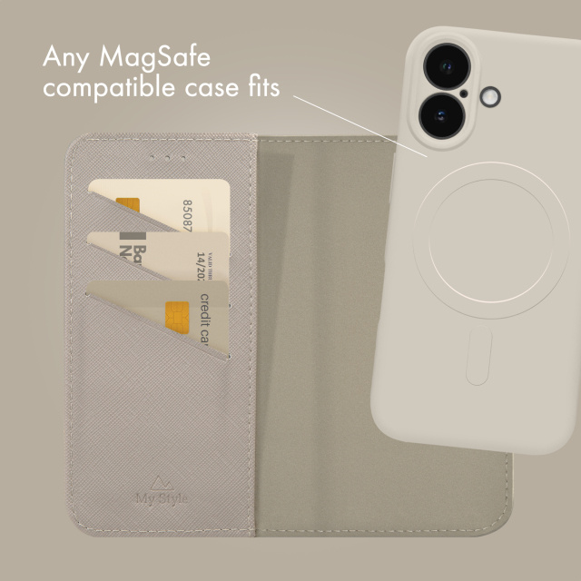 My Style My Style Universele MagSafe Pasjeshouder - Warm Grey (tot 6.3")