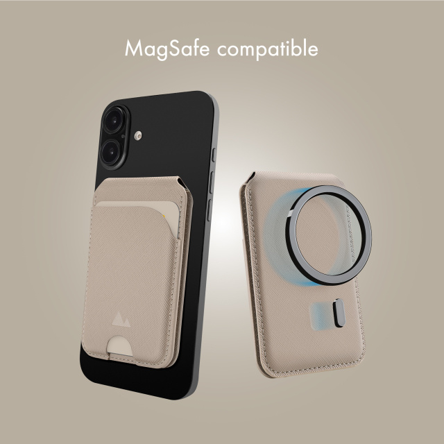 My Style My Style MagSafe Magnetische Pashouder met Standaard - Warm Grey