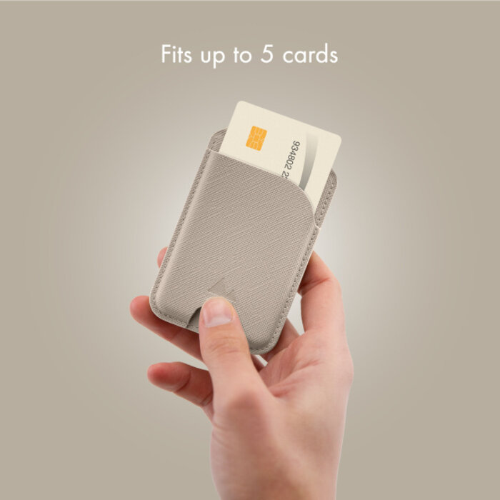 My Style My Style MagSafe Magnetische Pashouder met Standaard - Warm Grey