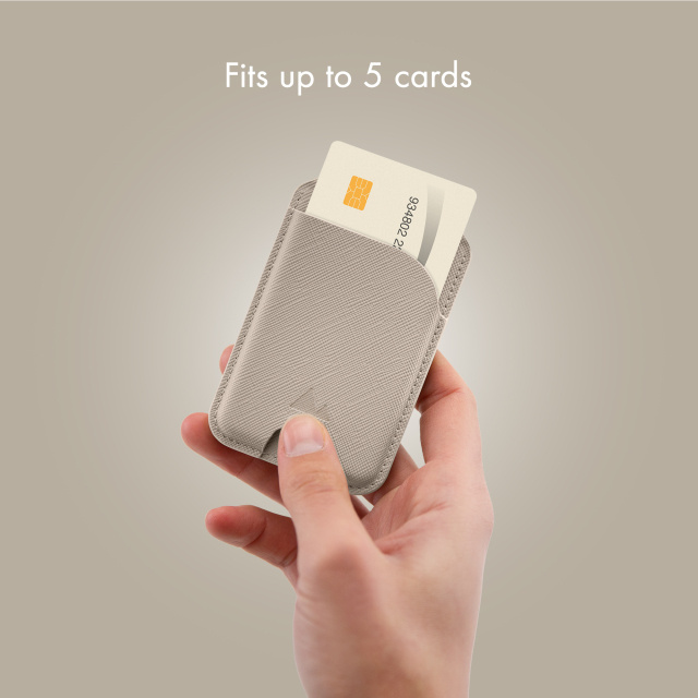 My Style My Style MagSafe Magnetische Pashouder met Standaard - Warm Grey