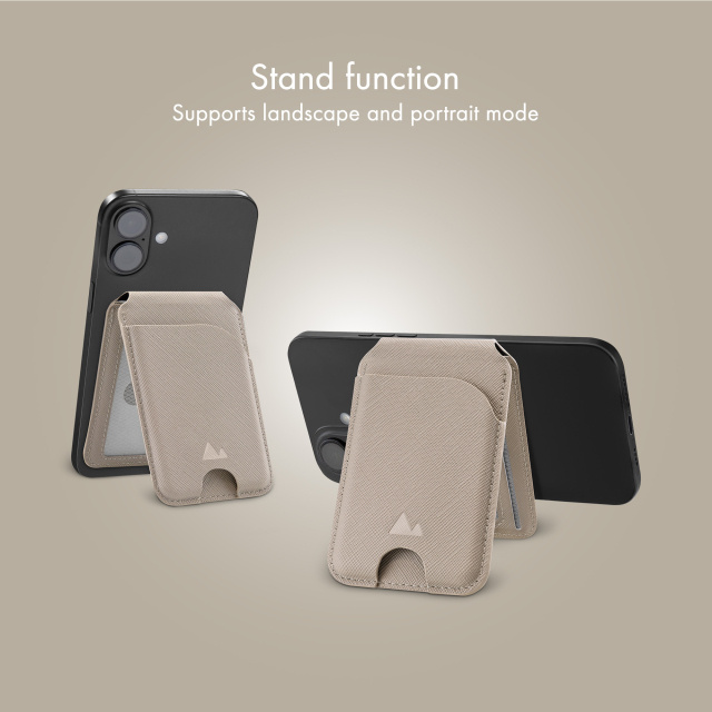 My Style My Style MagSafe Magnetische Pashouder met Standaard - Warm Grey