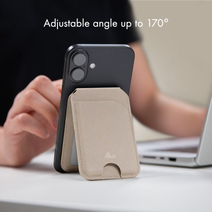 My Style My Style MagSafe Magnetische Pashouder met Standaard - Warm Grey