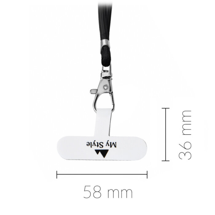 My Style My Style Nylon Lanyard Patch 5-Pack - Wit (Zonder Metalen Ring)