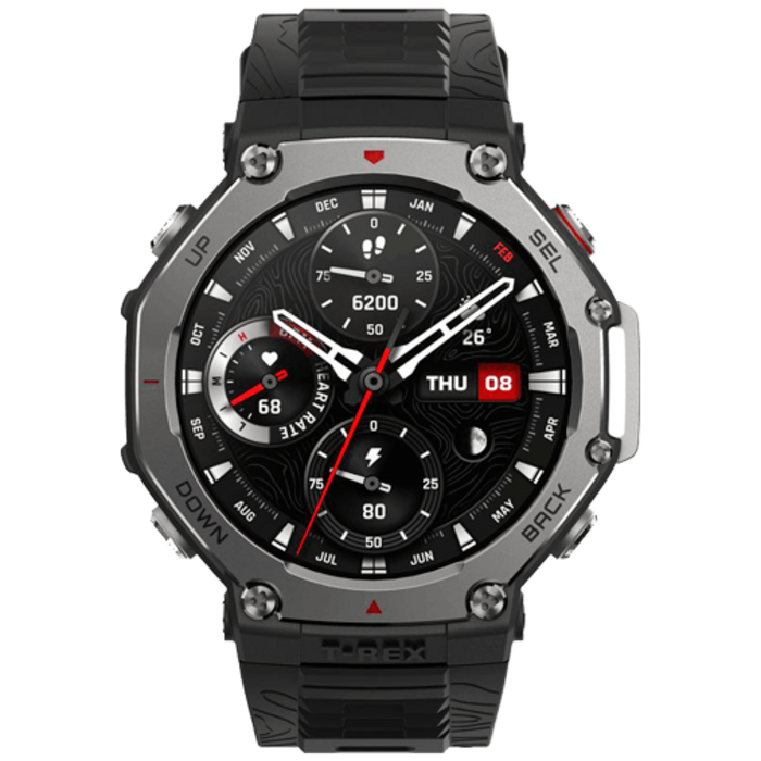 Amazfit Amazfit T-Rex 3 Smartwatch - Grijs met Zwarte Siliconenband