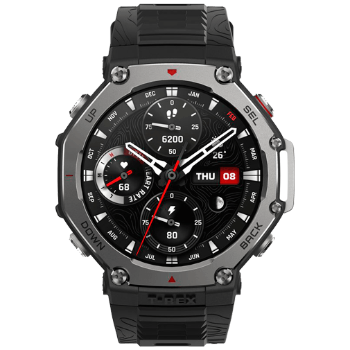 Amazfit Amazfit T-Rex 3 Smartwatch - Grijs met Zwarte Siliconenband