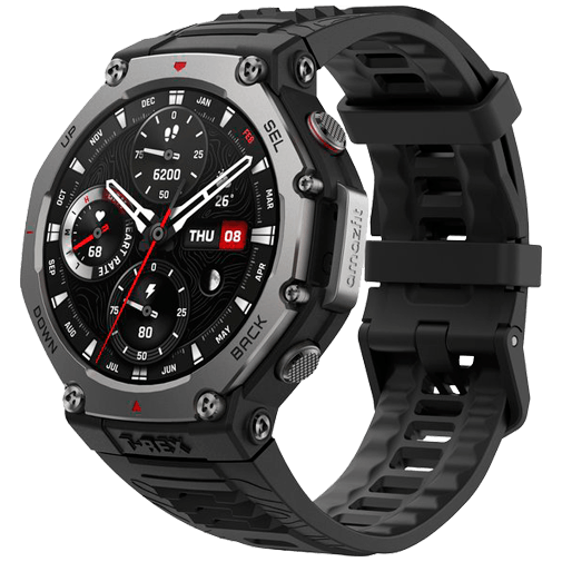 Amazfit Amazfit T-Rex 3 Smartwatch - Grijs met Zwarte Siliconenband
