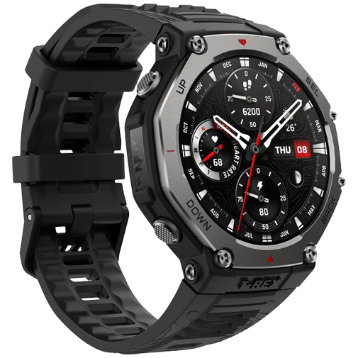 Amazfit Amazfit T-Rex 3 Smartwatch - Grijs met Zwarte Siliconenband