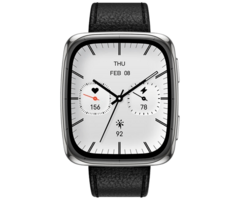 Amazfit Amazfit Active 2 Square Smartwatch Zilver - Met Zwarte Leren Band
